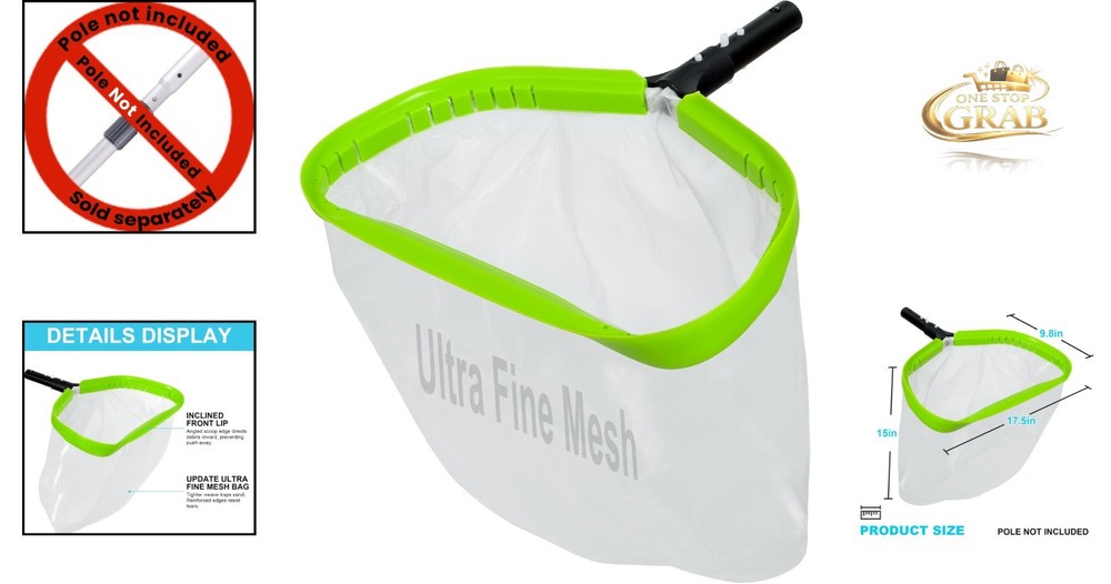 Professional Ultra Fine Mesh Pool Leaf Skimmer Net with Aluminum Frame