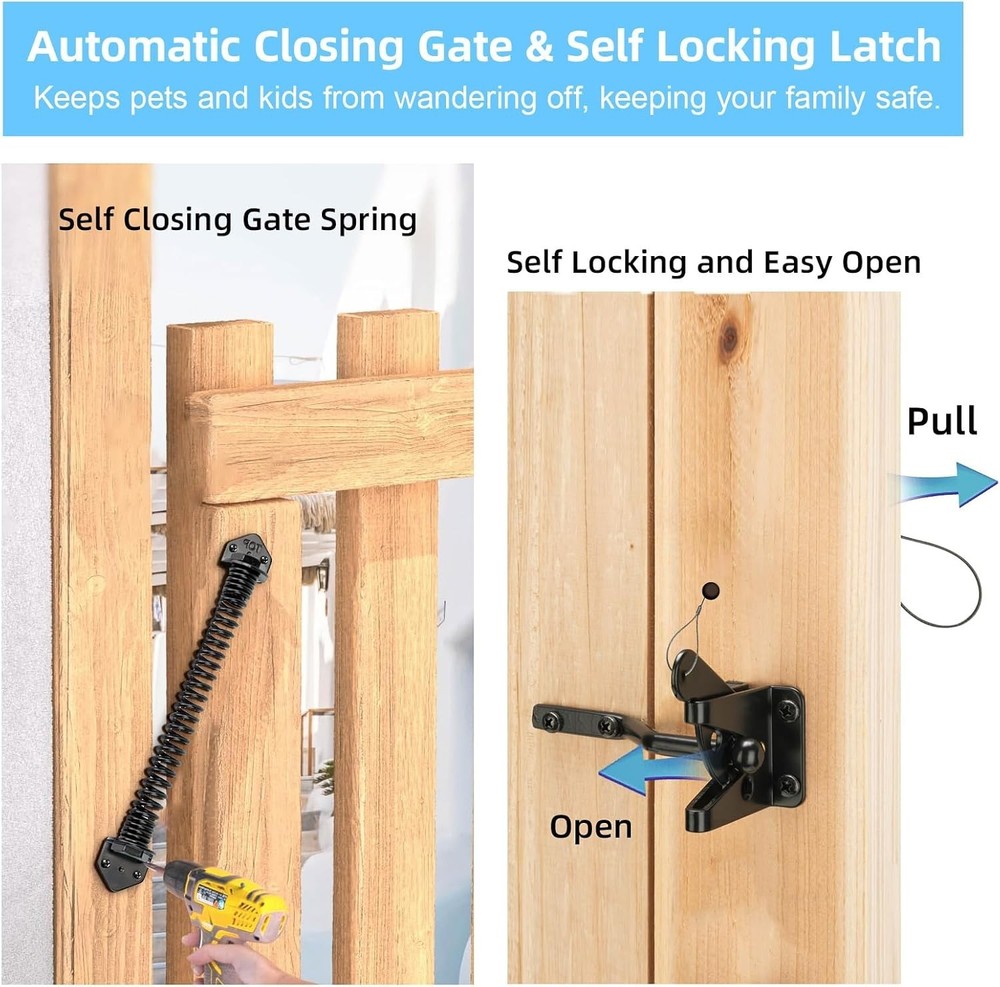 Fence Gate Kit Gate Hardware, 1 Set Anti Sag Gate Kit Gate Frame Cornor Brack...