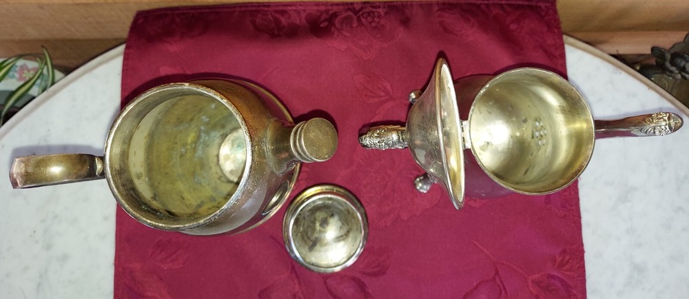 VINTAGE SILVERPLATE PITCHERS, ALHAMBRA & EP BRASS LIDED PITCHER