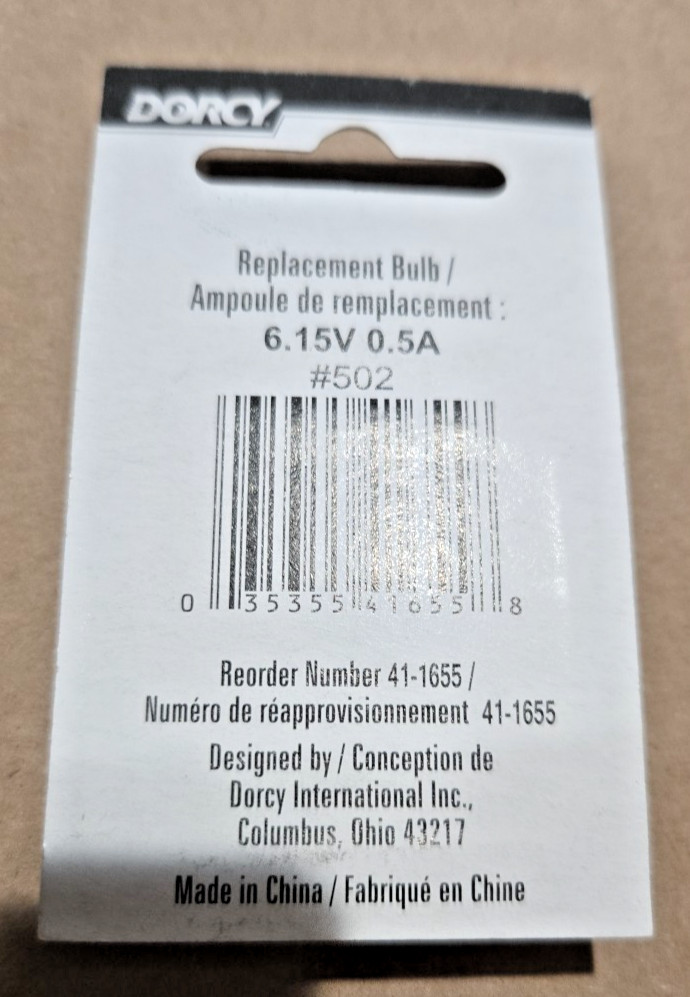 4D/6V Krypton Bulb, Dorcy, 6.15V 0.5A