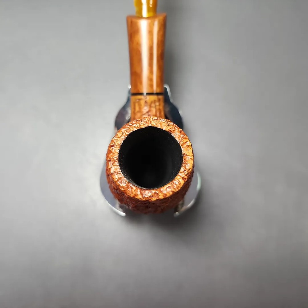 Ascorti Business Rusticated Stack Billiard Estate Briar Pipe, Unsmoked