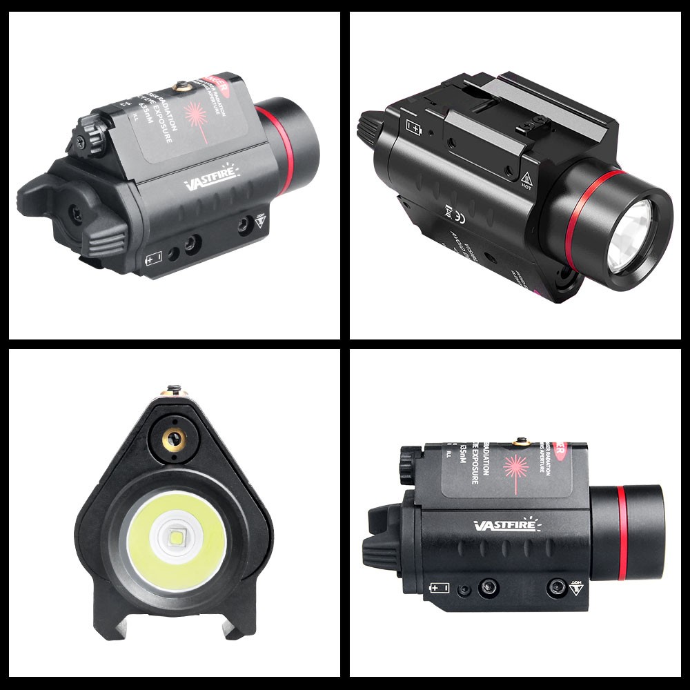 Red Laser Sight LED Light Predator Hunting Flashlight 20mm Picatinny Rail Mount