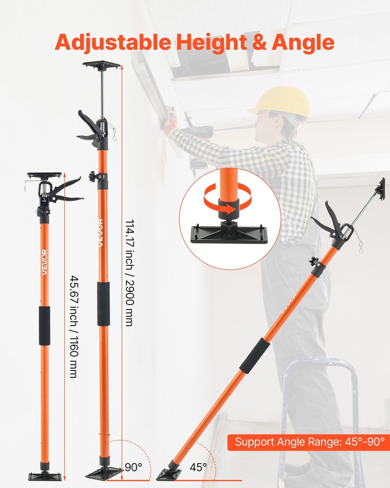 VEVOR 2Pcs Cabinet Jack Support Pole 45.7-114.2 in Telescopic Quick Support Rod
