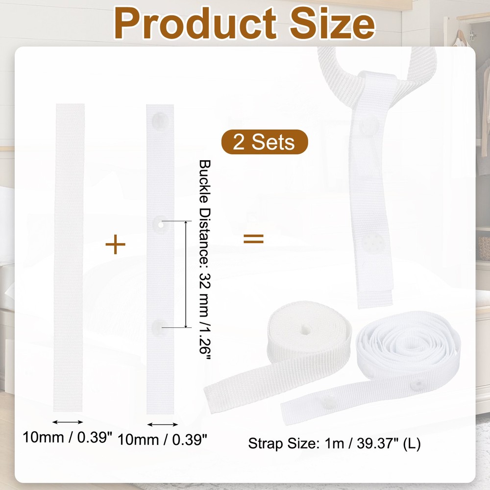 2Set Duvet Snap Clips, Duvet Clips to Hold Comforter Inside (32mm, White)