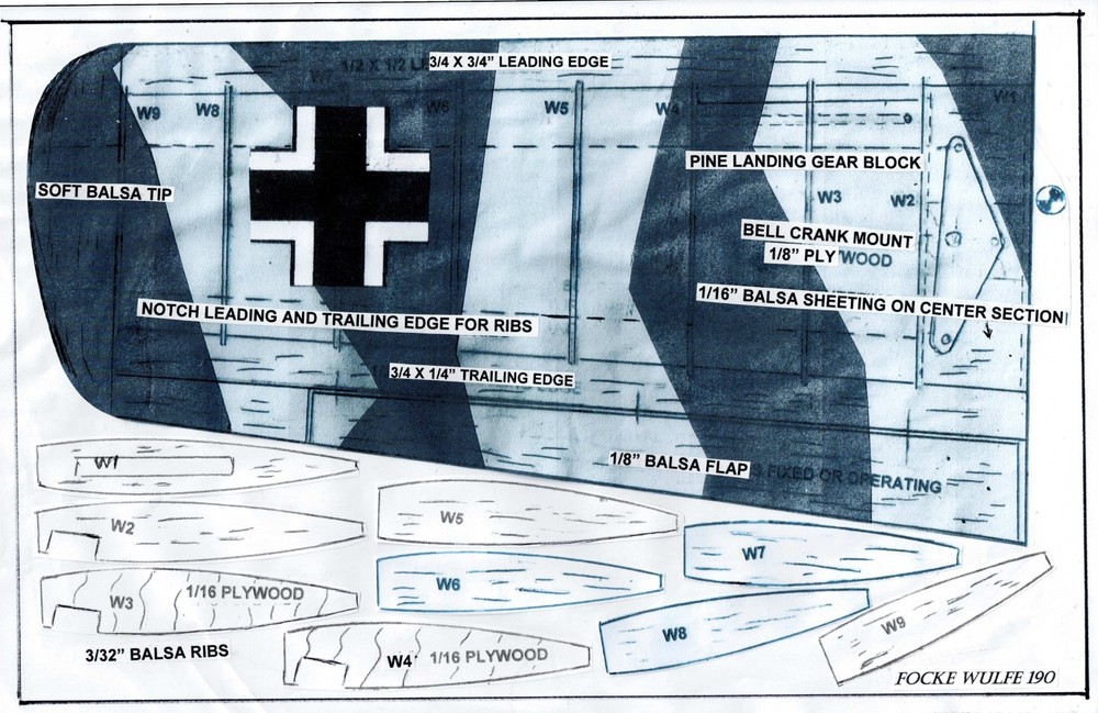 Focke Wulf 190 Profile, 15 19 engine, with a 30 inch wing span