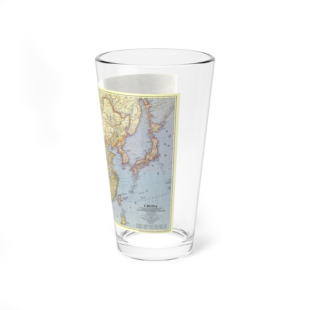 China (1945) (Map) Pint Glass 16oz