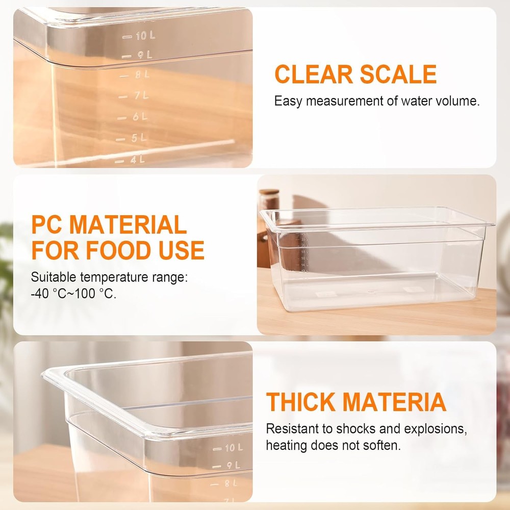 Sous Vide Container 26 Quart with Lid and Racks