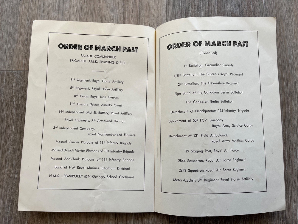 british victory parade in berlin 21st july 1945 - programme