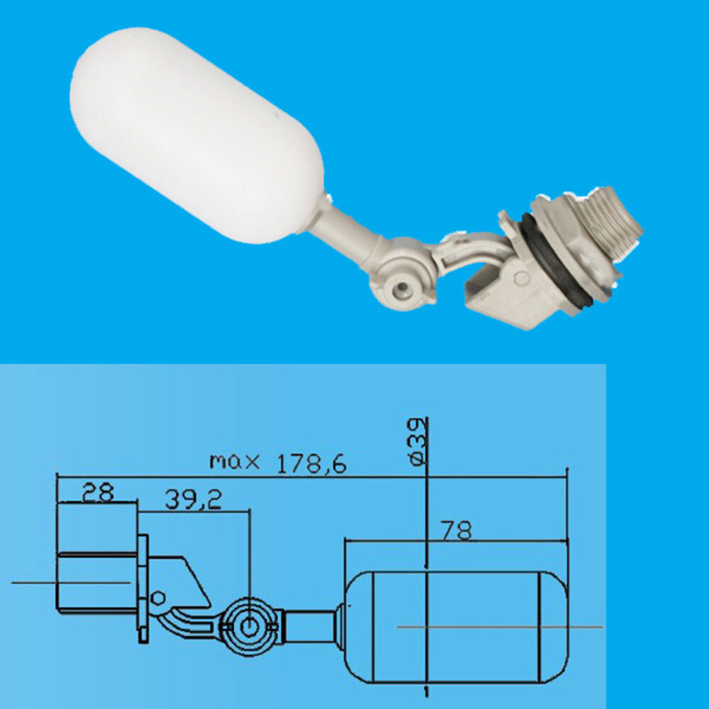 8Pack Water Float Valve with Adjustable Arm Plastic water Filter Float 1/2 Inch