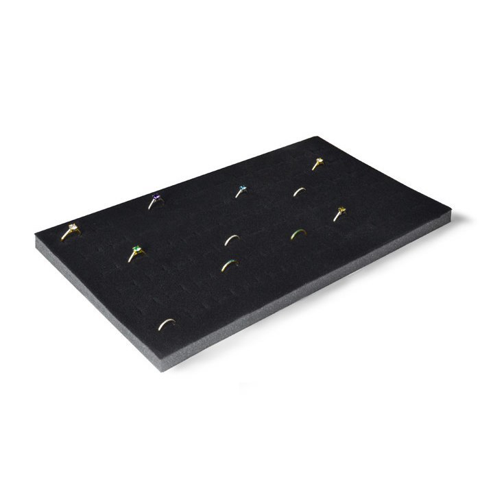 Ring Case Key Locking Solid Top Lid 72 Ring Black Jewelry Display Storage Box