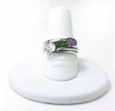 May Birthstone Ring Sterling Stackable Diopside for Emerald Gem Sz 4 5 6 7 8 9