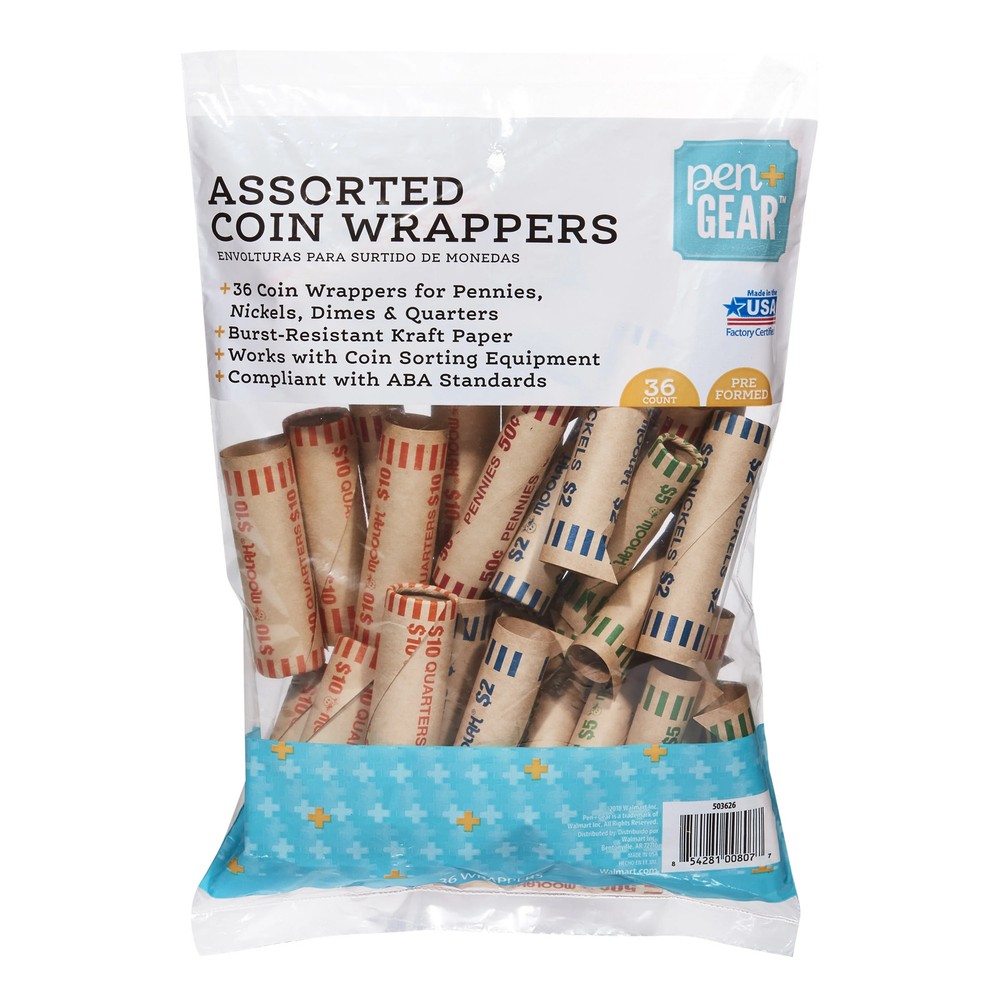 Preformed Paper Coin Wrappers Currency Organizer