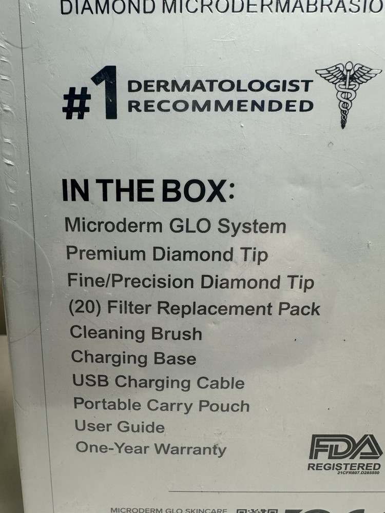 Microderm GLO Diamond Microdermabrasion Machine and Suction Tool, New Sealed Box