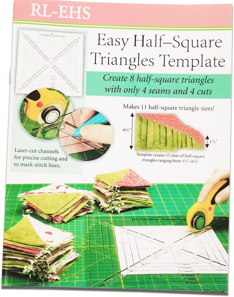 Easy Half-Square Triangles Quilting Rulers and Template