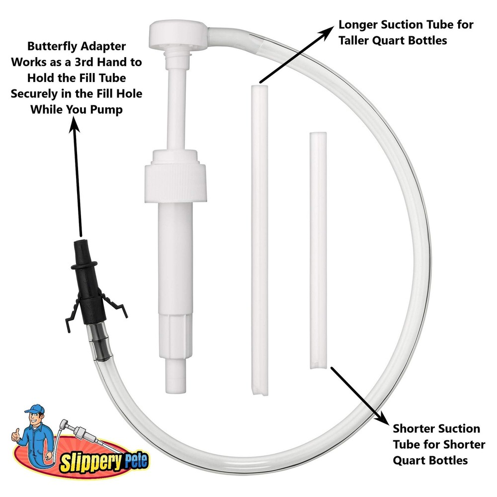 Slippery Pete - Fluid Pump for Standard Quart Bottles - 8cc per 28mm, White