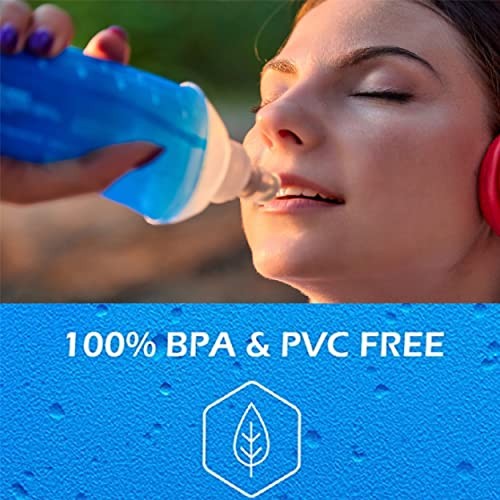 Soft Flask TPU Foldable Running Hydration Flask, Soft Collapsible Blue-500ml