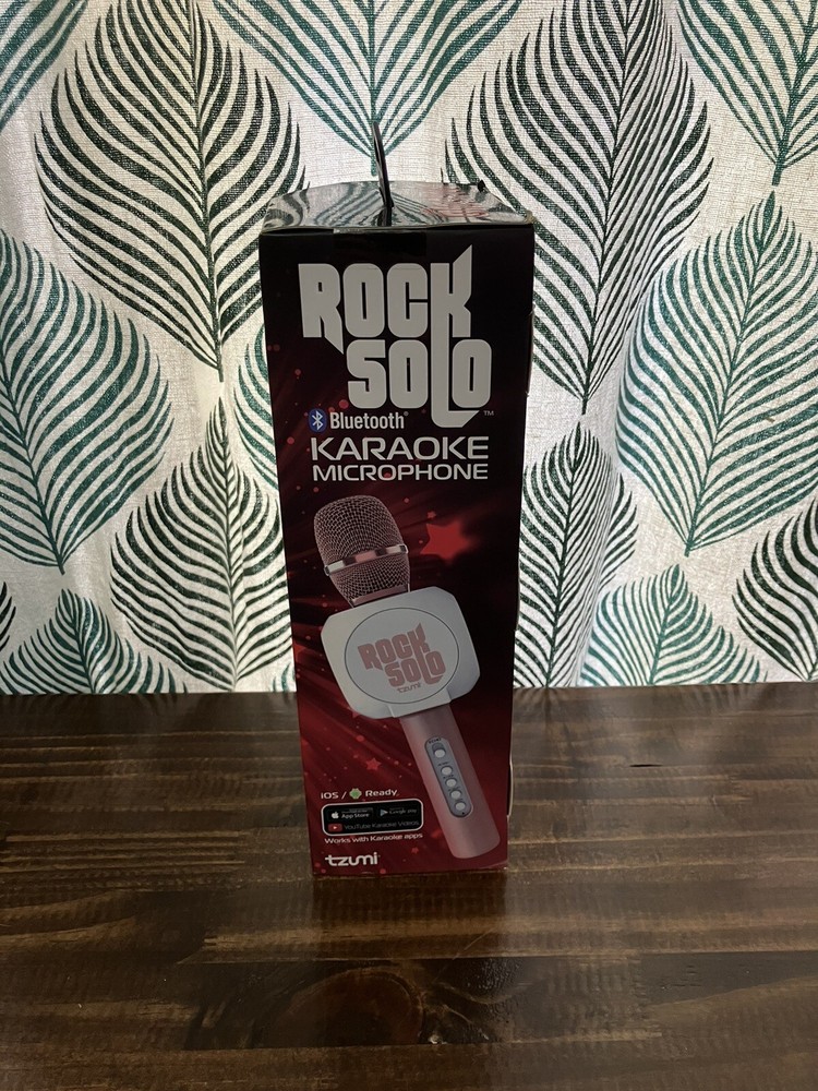 NEW ~ Rock Solo Bluetooth Karaoke Microphone Wireless (Rose Gold)
