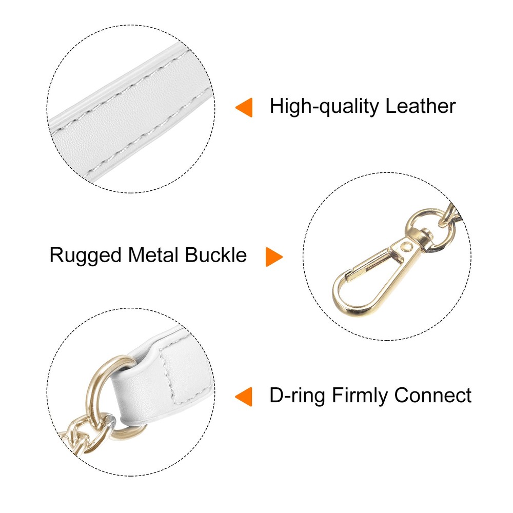 47" Iron Flat Chain Strap Purse Shoulder DIY Replacement(White Gold)