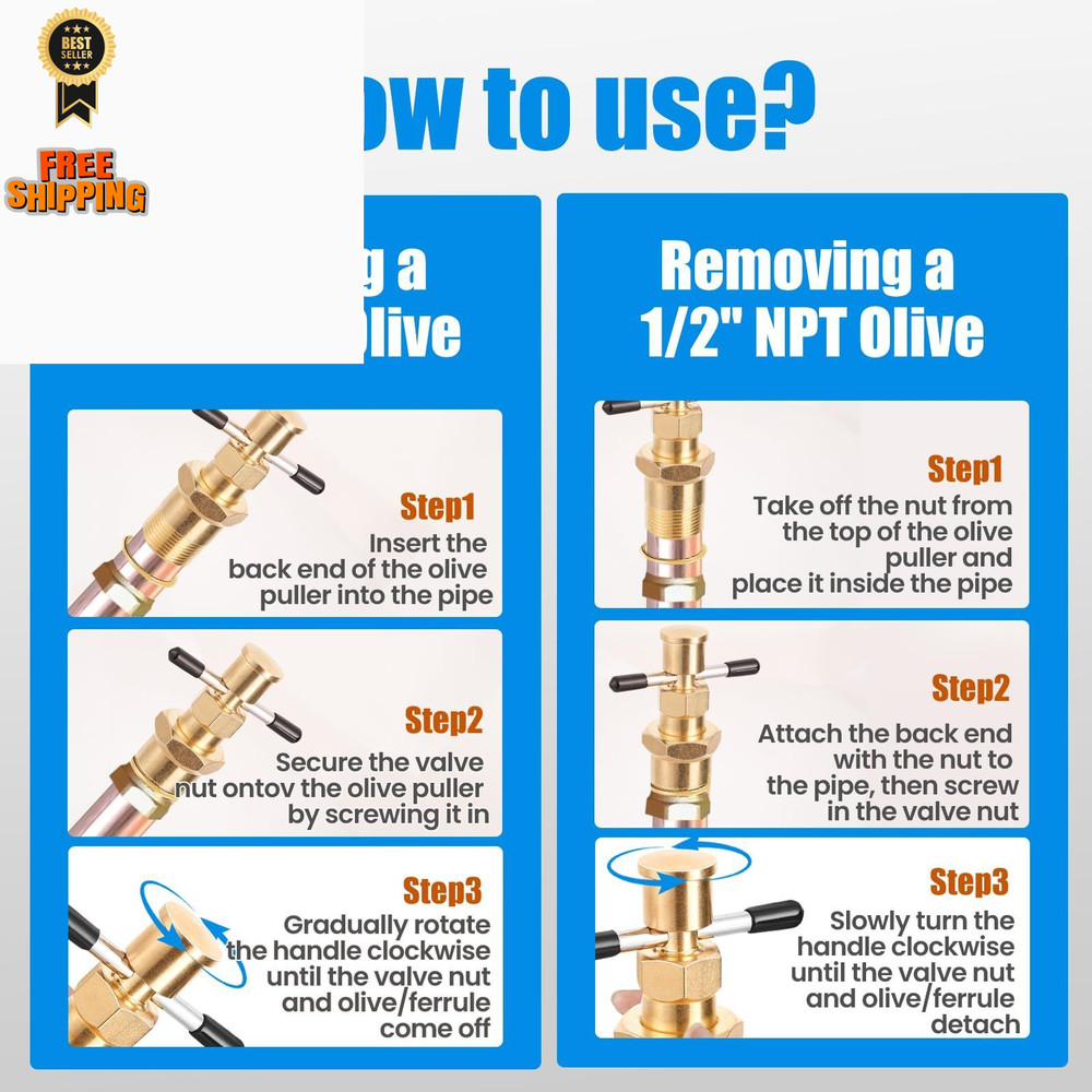 Wisscool Olive Puller Pipe Remover Ferrule Corrosion-Resistant...
