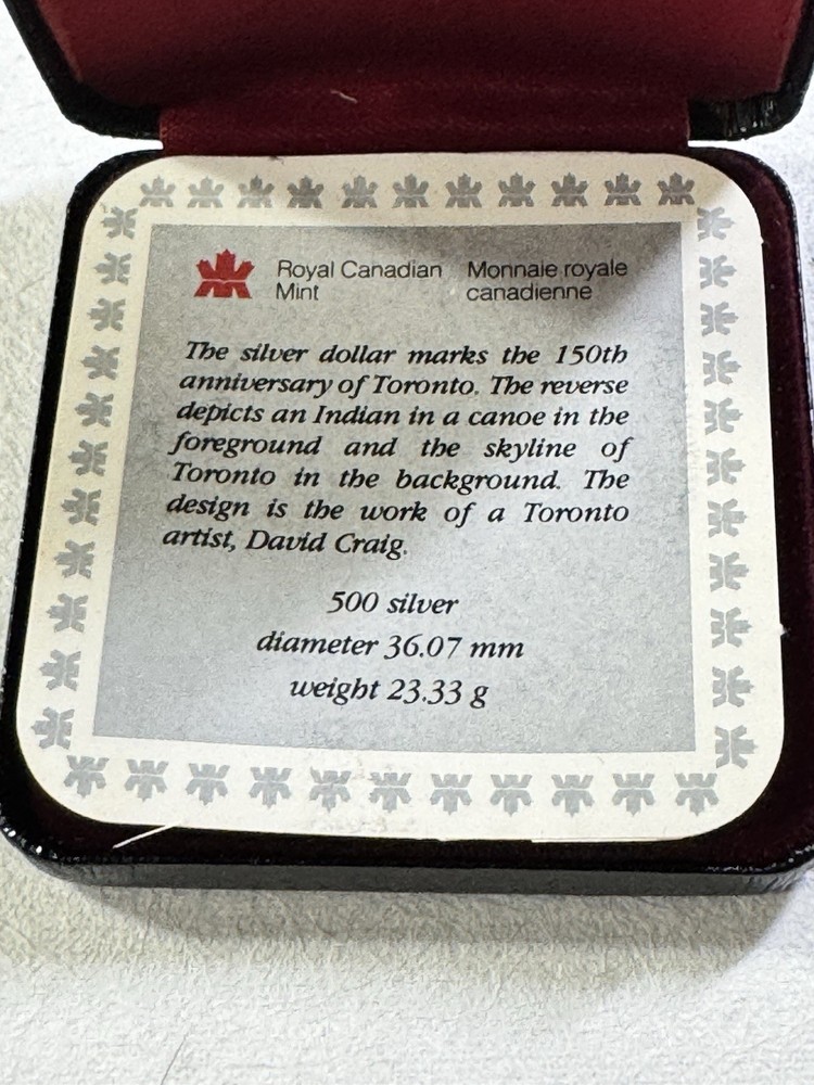 1984 Canada 1 Dollar Silver Proof Coin Toronto