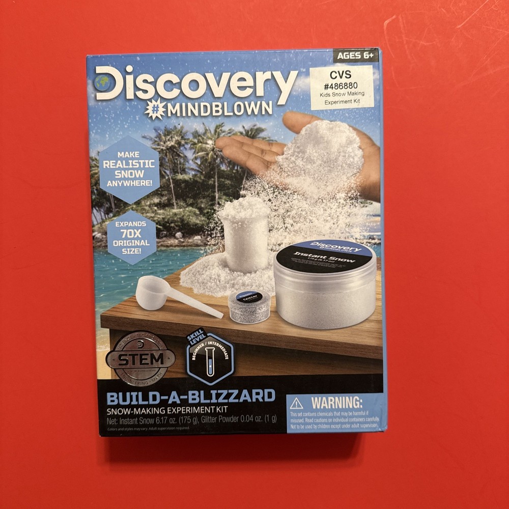 Discovery MINDBLOWN BUILD-A-BLIZZARD SNOW-MAKING EXPERIMENT KIT 6+ ACTIVITY NEW