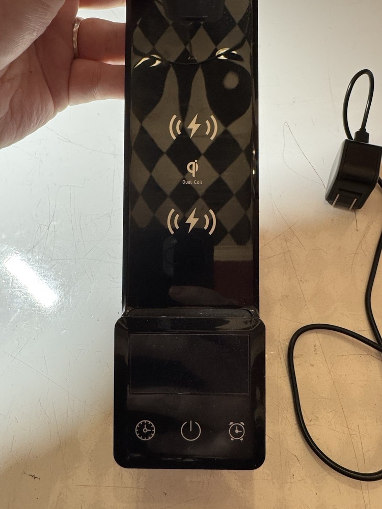 LED Desk Lamp w/ Wireless Charging Pad – Adjustable Brightness, USB Powered