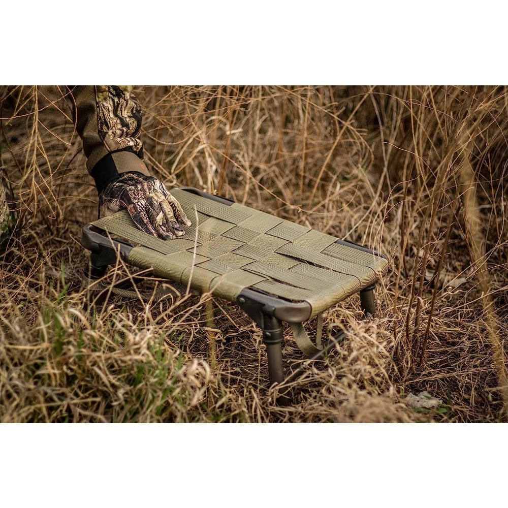 HS Strut Seat with Folding Legs & 2 " Nylon Webbed Seat | Durable Compact