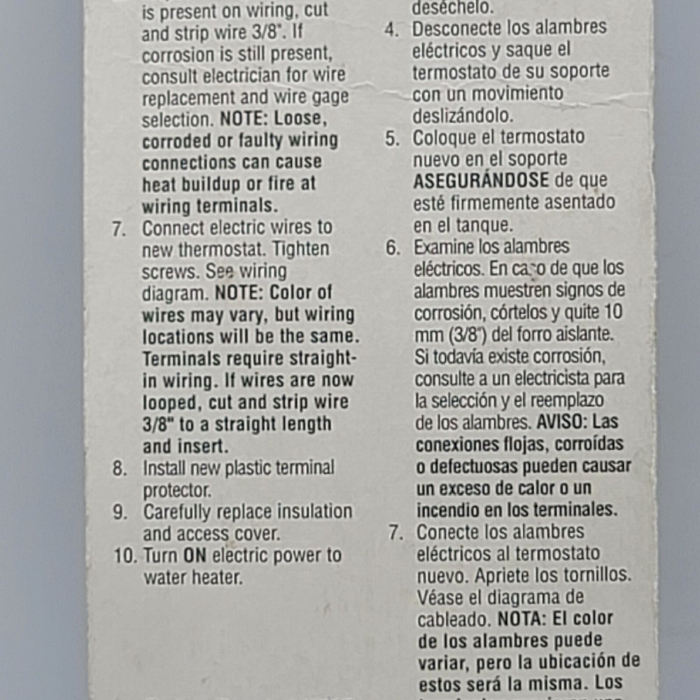 CAMCO 07853 Water Heater THERMOSTAT Single Element W/ Ext Control D Shaft - NEW