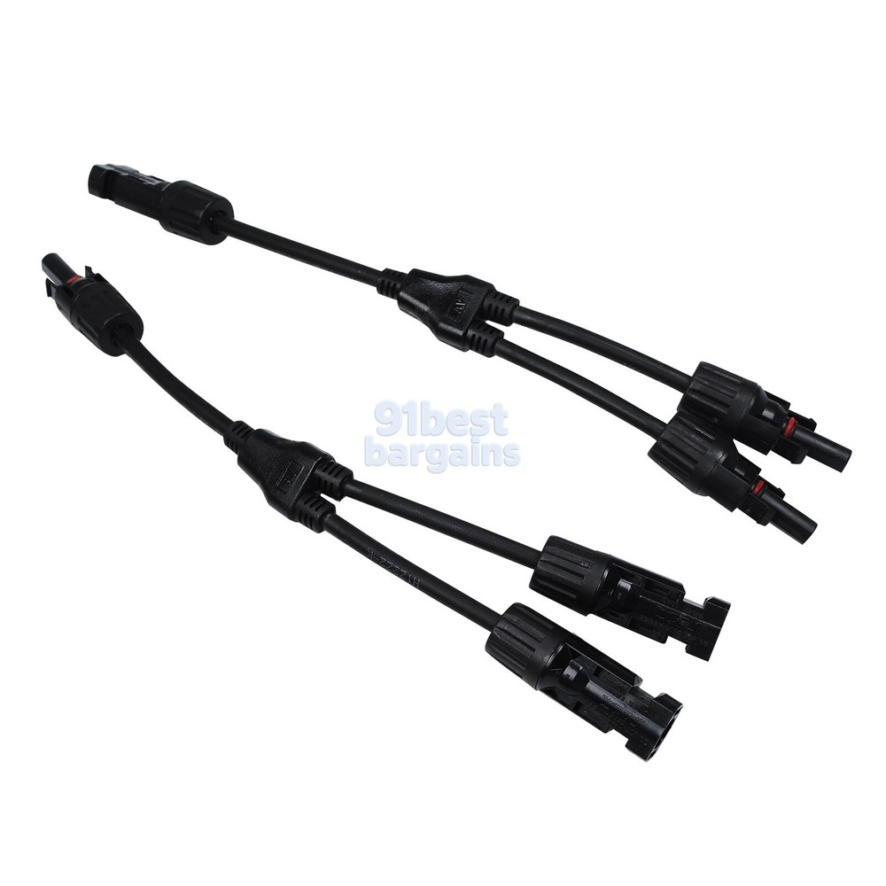 1-2 Solar Panel Y Branch Cable Connection Waterproof Adapter Connector Extension
