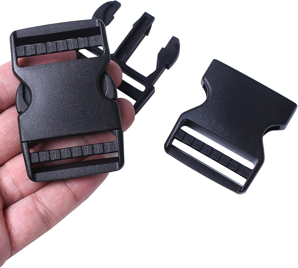 4 Pack 1" Wide Quick Side Release Buckles, Dual Adjustable No Sewing Slide