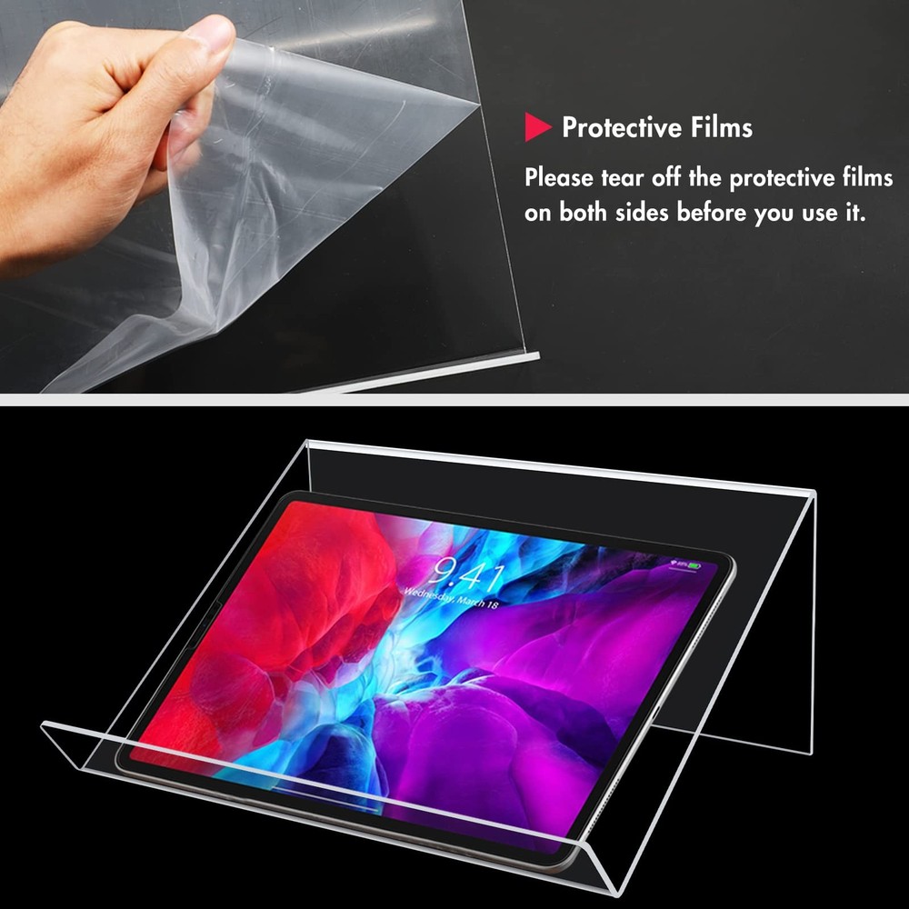 Book Stands for Display, 2 Pack Slightly Elevated Clear Acrylic Book Display ...