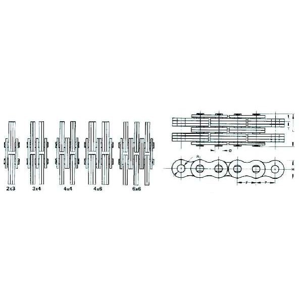 Tsubaki Bl634rb Leaf Chain, Riveted, Bl6 Ansi, 10 Ft.