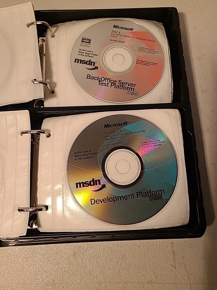 MICROSOFT MSDN Software Discs w/Storage Case Lot of 43