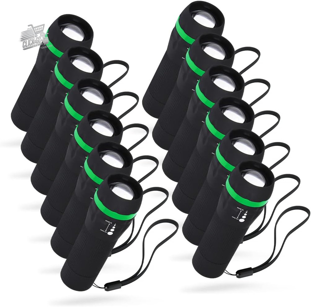 Small Battery Powered LED Flashlight, 12 Piece Pack, Flashlight for Ba