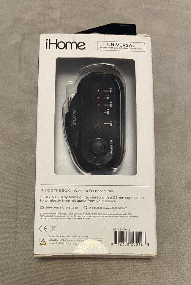 Ihome IHCA510B-OD | 3.5mm Wireless Fm Transmitter