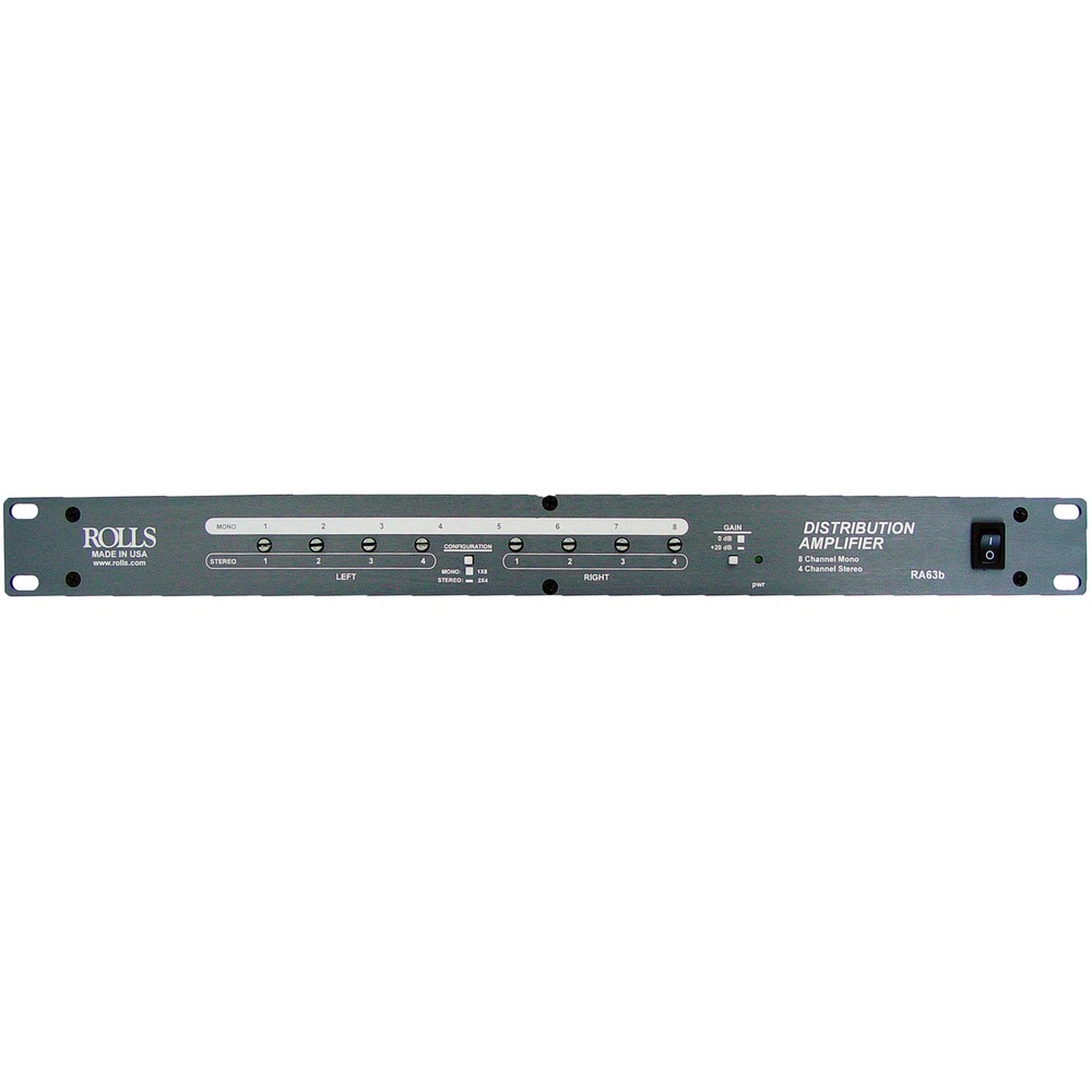 Rolls RA63b Rack Mount Distribution Amp 8 Channel Mono/4 Cha