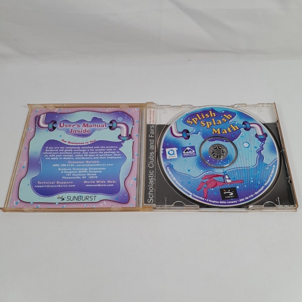 SPLISH SPLASH MATH MAC WINDOWS CD ROM EDUCTIONAL PROGRAM