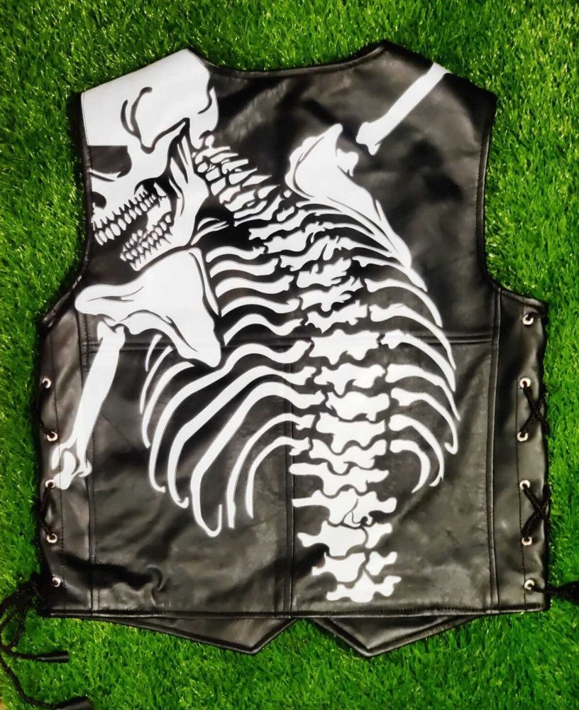 ROD GODSPEED BIKER BLACK LEATHER VEST
