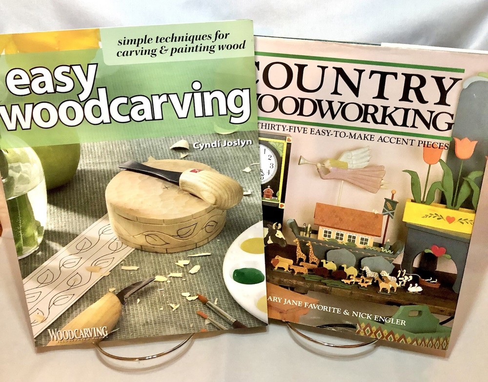 Vintage Wood Crafting Books Pair
