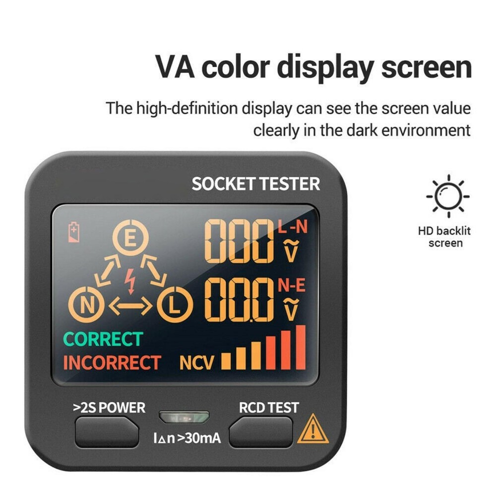 1Pc US Plug AC11 Socket Tester Digital Display Voltage Checker Detector Home