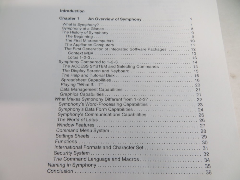 QUe Using Symphony Program Paperback 1984