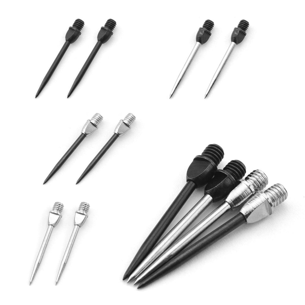 DGHAOP Steel Dart Tips 12pcs Flat Head Replaceable Dart Steel Tip 2BA Thread ...