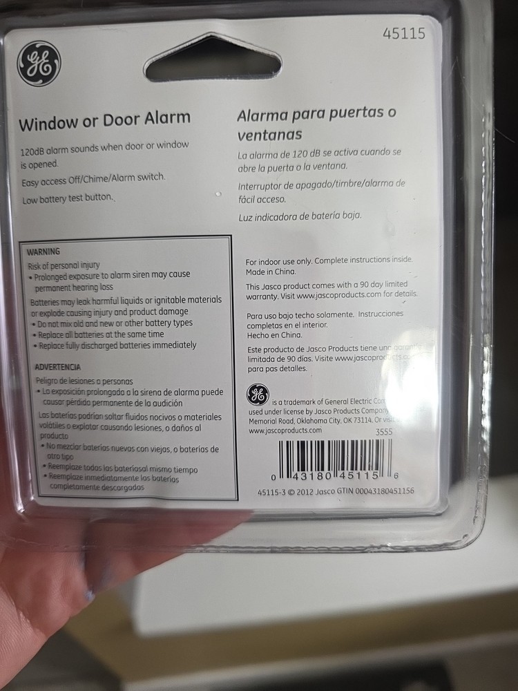 GE Personal Security Window Door Alarm, 2 Pack, 45115 C4