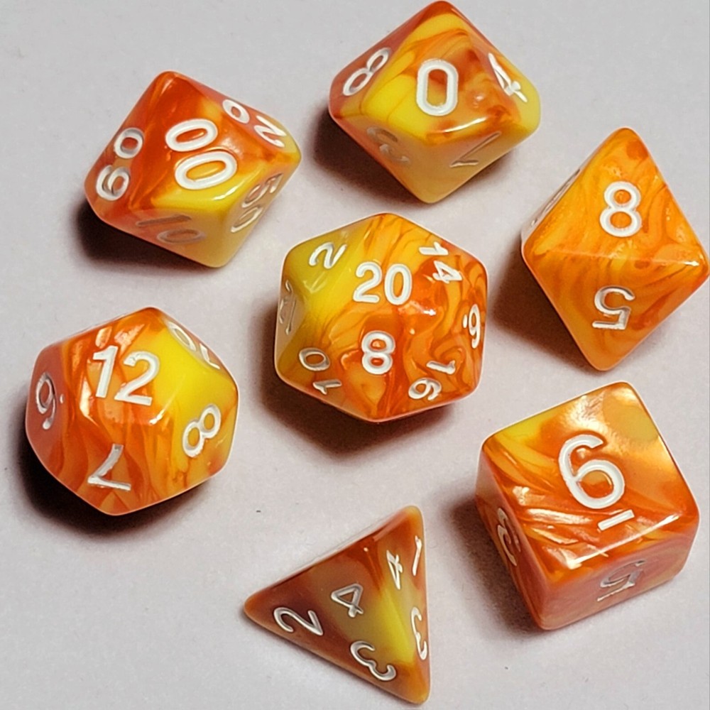 Orange Cream Dice Set | Poly RPG DnD Dungeons Dragons AD&D d20
