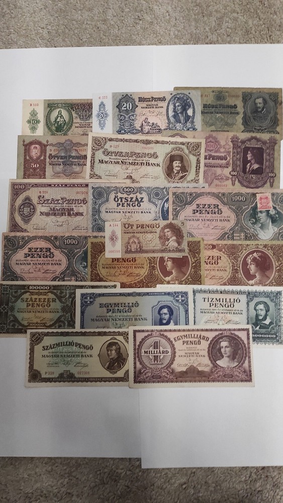 Hungary   Pengő  lot  18pc 1930 - 1946  (VF- UNC)
