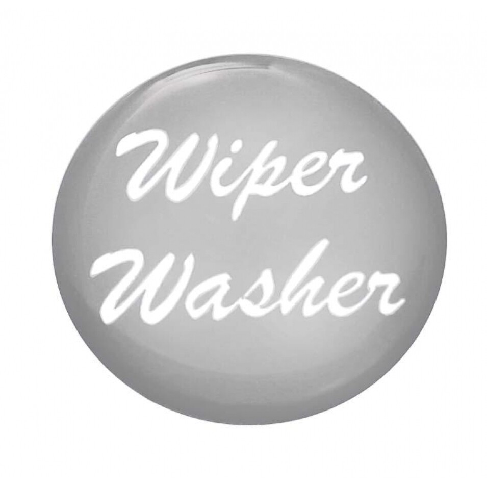 Small Chrome "Wiper/Washer" Dash Knob - Silver Glossy Sticker
