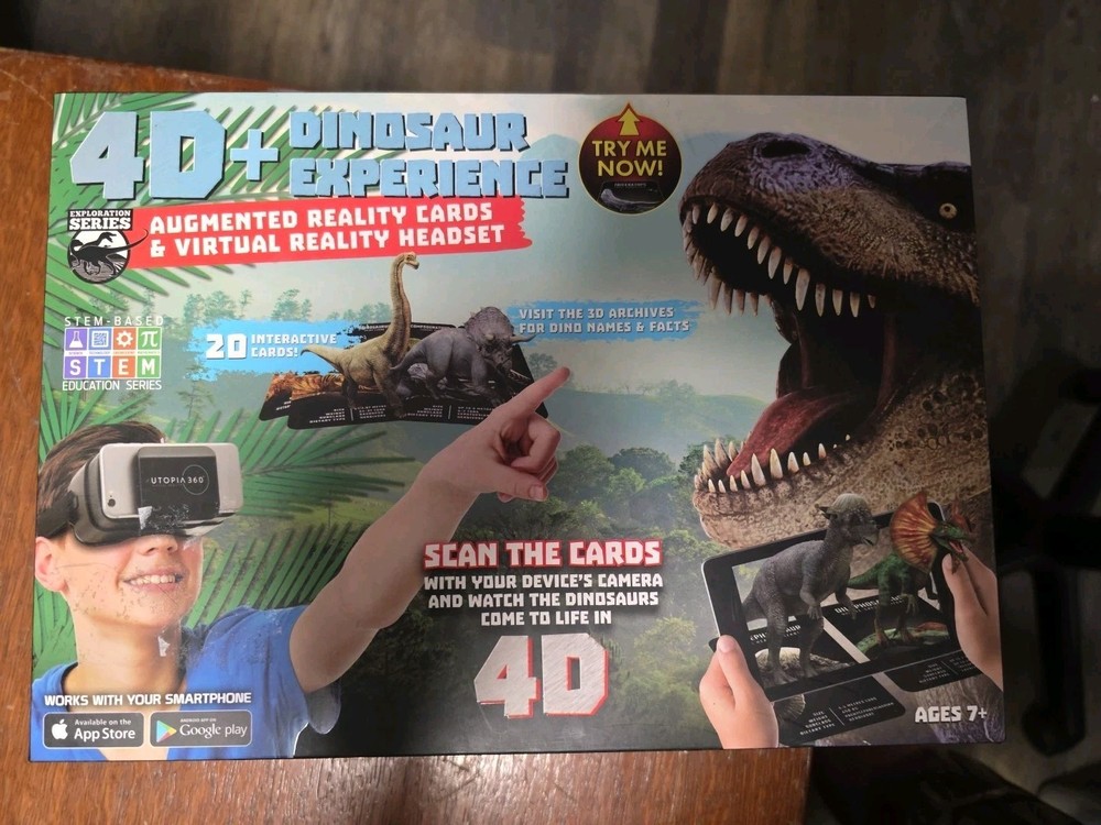 4D+ Utopia 360° Dinosaur Experience Augmented Reality Cards & VR Headset