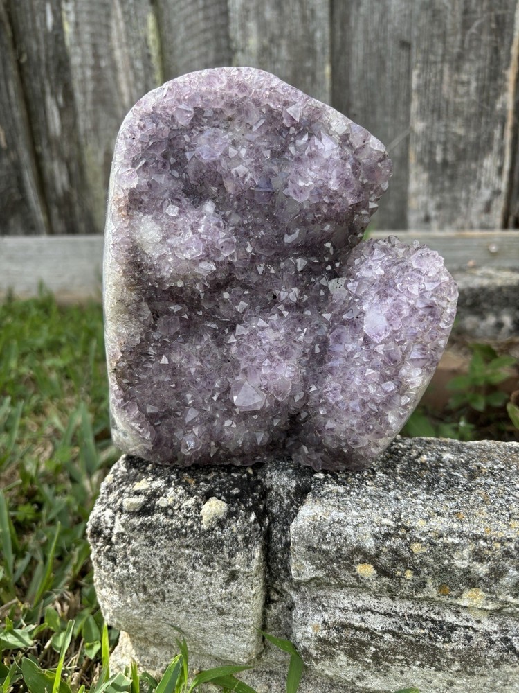 Polished Amethyst Geode Crystal Natural Decorative Piece for Home Office Display