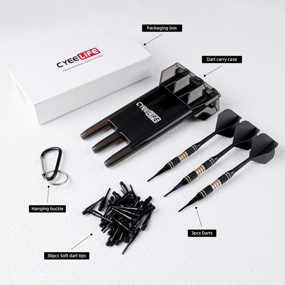 Professional 18g Soft Tip Darts Set with Carry Case & 30 Extra Tips