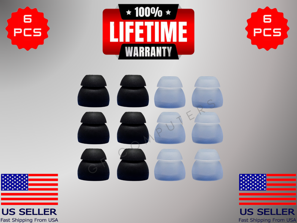 6 Silicone MED Double 2 Layer Tips Earbuds For Beats Flex UrBeats Studio